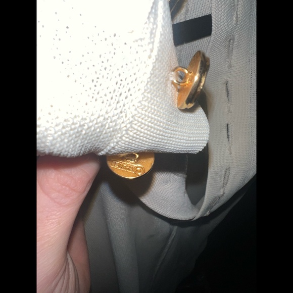 White CHANEL knit onesie romper bodysuit turtleneck sleeveless vintage not worn - Picture 11 of 12